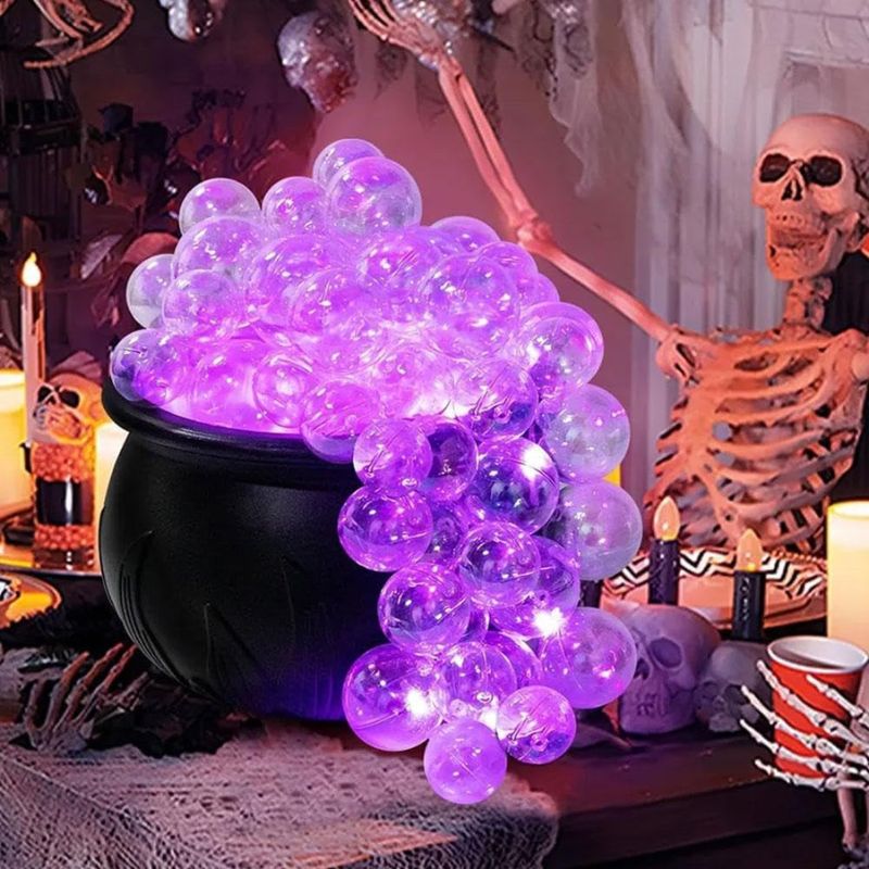Décorations Halloween Chaudron Lumineux avec Bulles LED