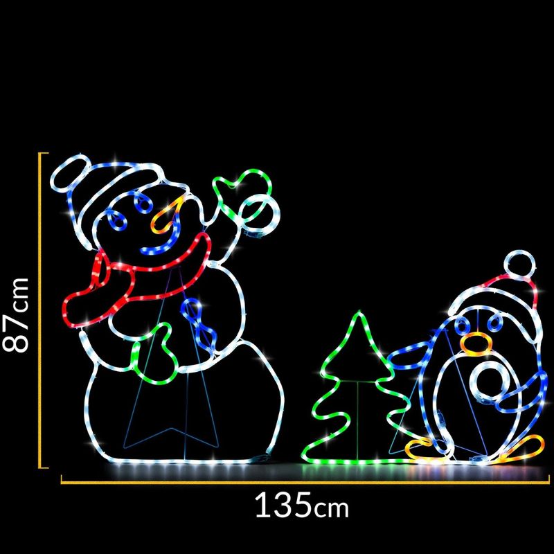Décorations de Noël Bonhomme de Neige et Pingouin Lumineux