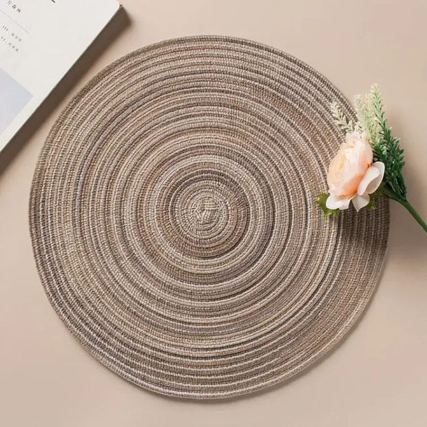 Set De Table Vinyle Rond Moderne Durable Et Facile À Nettoyer