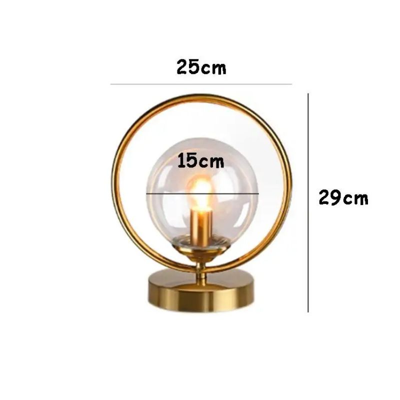 Lampe De Table Design En Métal Avec Globe En Verre