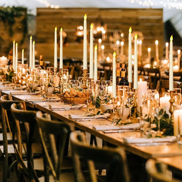 Bougies LED Coniques Avec Flamme Réaliste Lot de 12