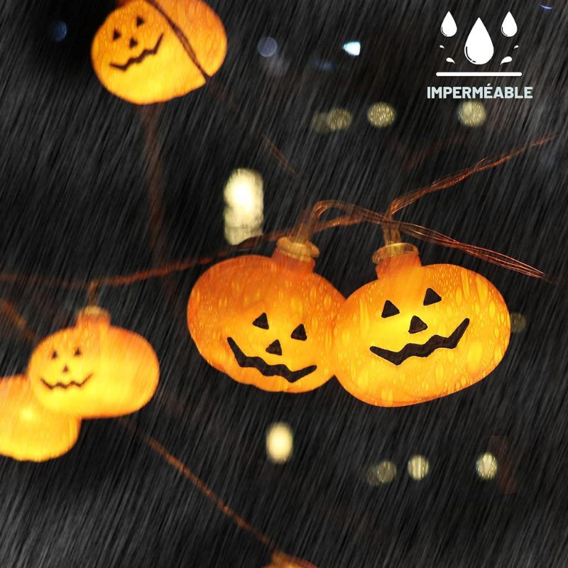 Citrouilles Halloween Guirlande Lumineuse LED Effrayantes
