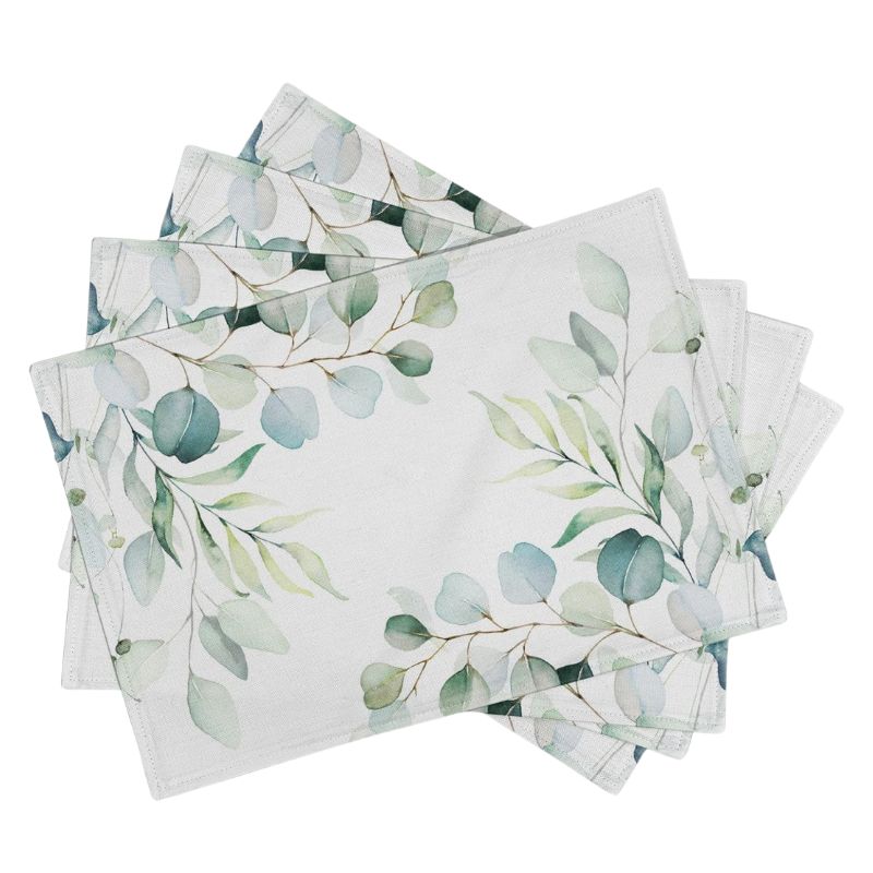 Set De Table Lavable Feuillage D’Eucalyptus 4 Pièces