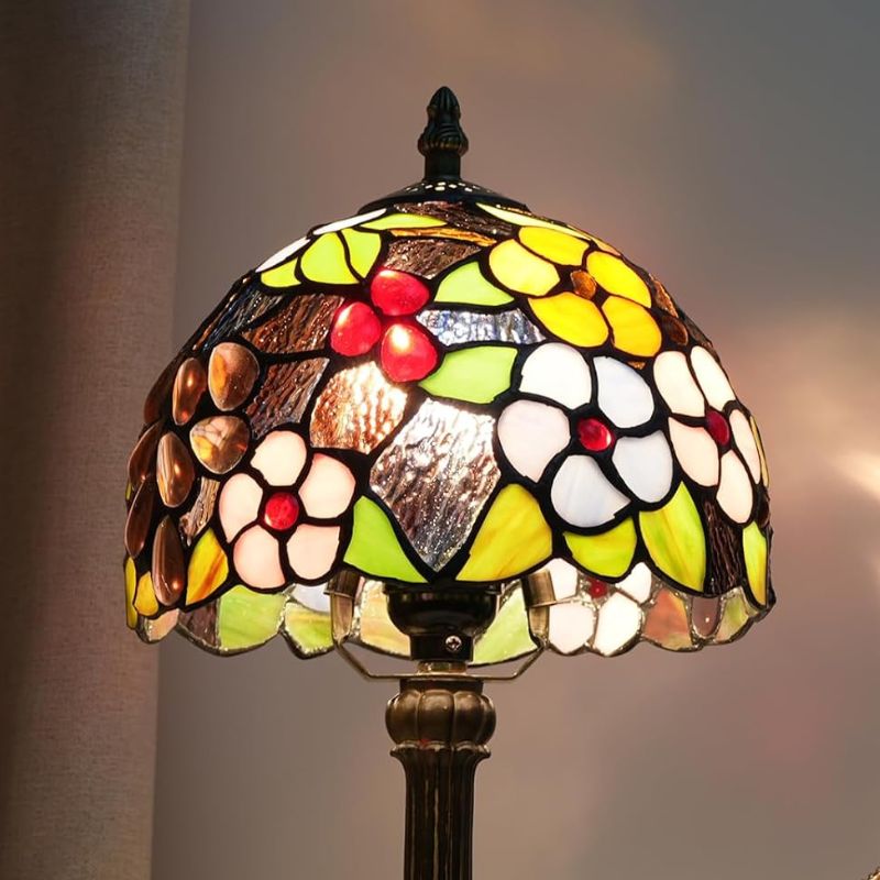 Lampe Champignon Gallé Avec Abat Jour Vitrail