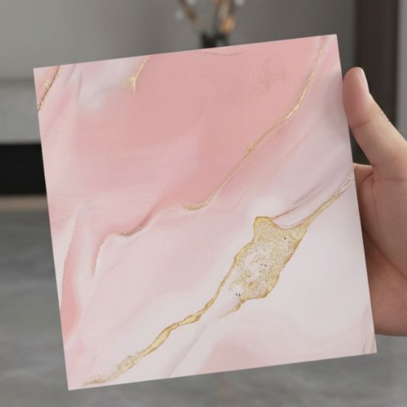 Panneau Mural Salle De Bain Raffiné Avec Texture Marbrée Rose