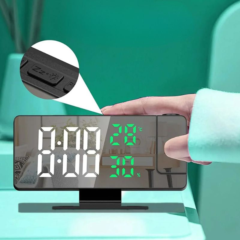 Horloge Numérique LED Miroir avec Projection Murale