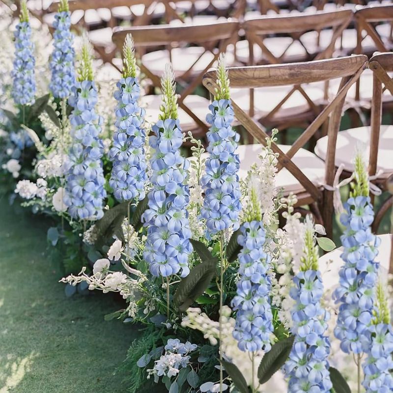 Fleur Artificielle Bleu en Bouquet Épis Dressés