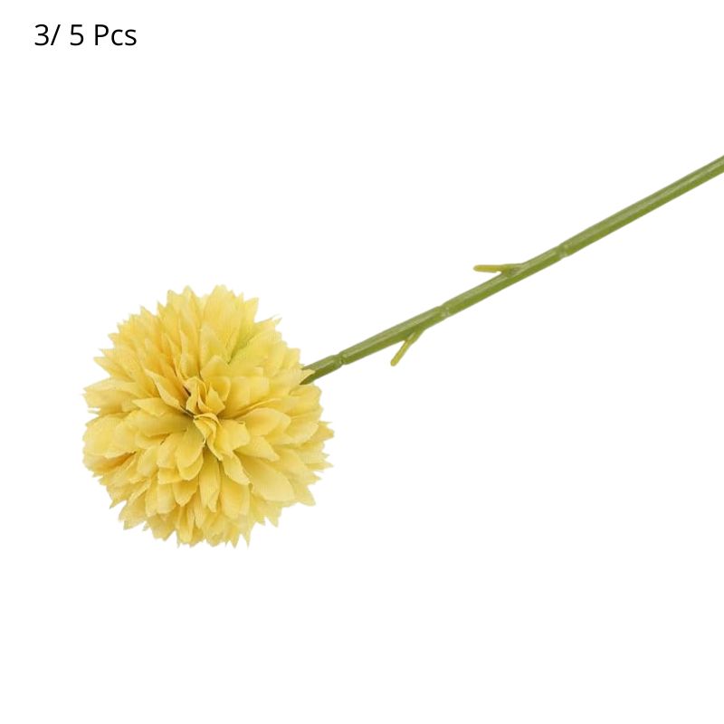 Fleur Artificielle Jaune Avec Effet Pompon Naturel