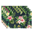 Set De Table En Lin Style Tropical Chic Fleurs Exotiques