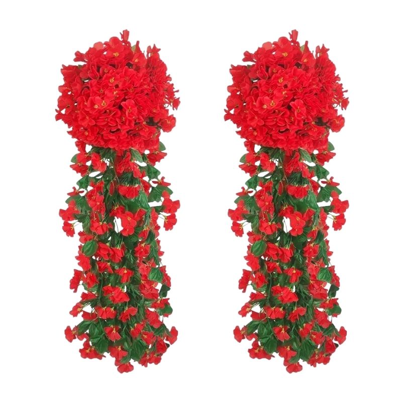 Guirlande De Fleurs Artificielles Avec Roses De Vigne Retombantes