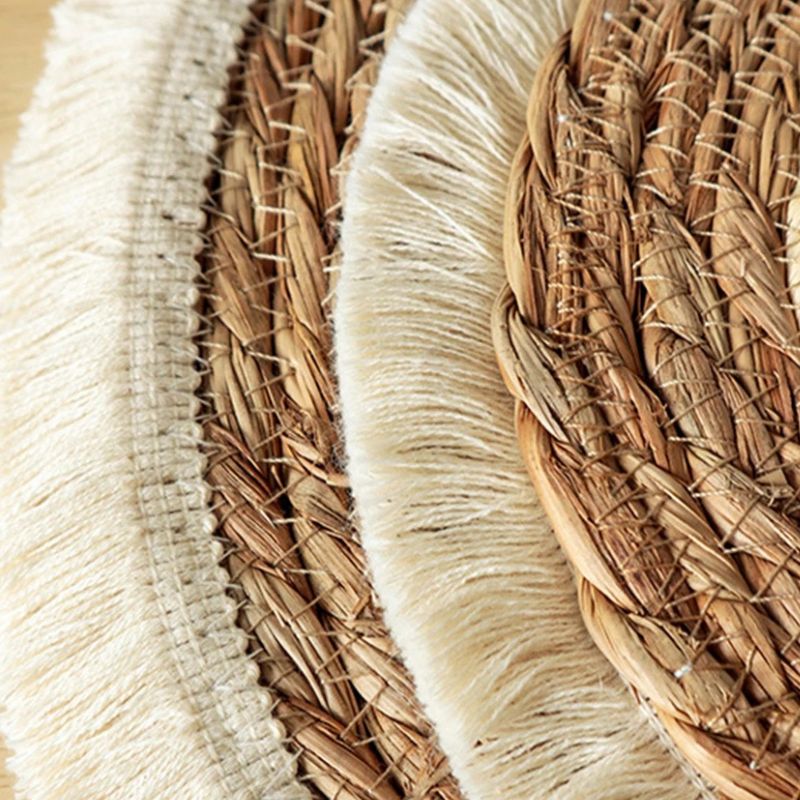 Set De Table En Osier Bohème Chic Avec Texture Tressée Lot de 2