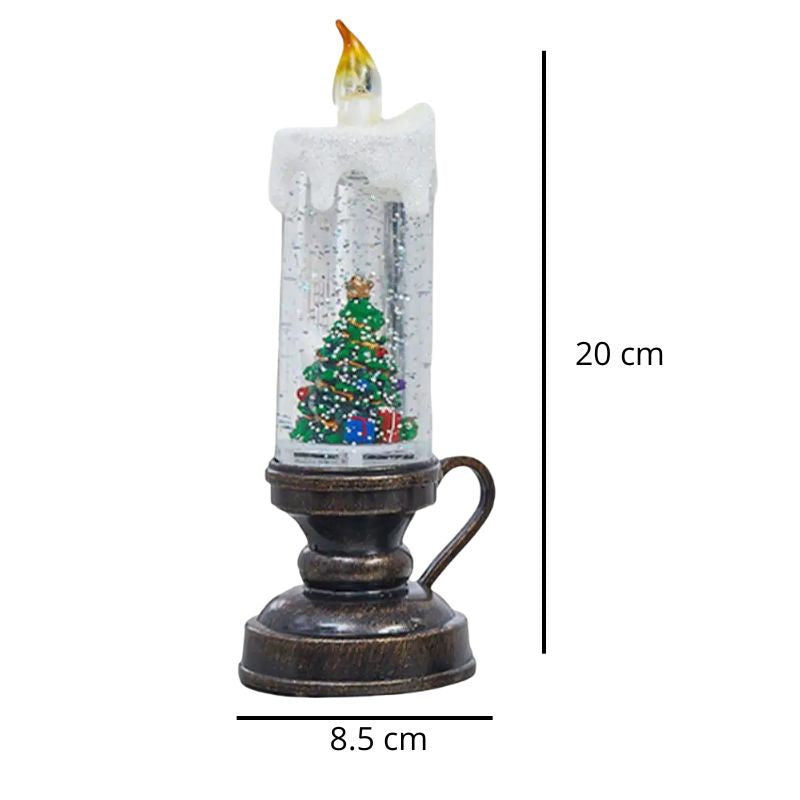 Décoration de Noël Bougie LED Scintillante à Paillettes