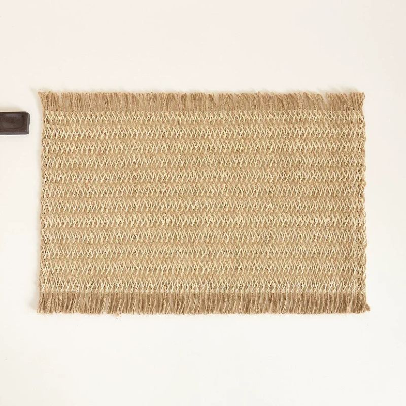 Set De Table En Papier Tissé Avec Franges Style Bohème Lot de 4 Pièces