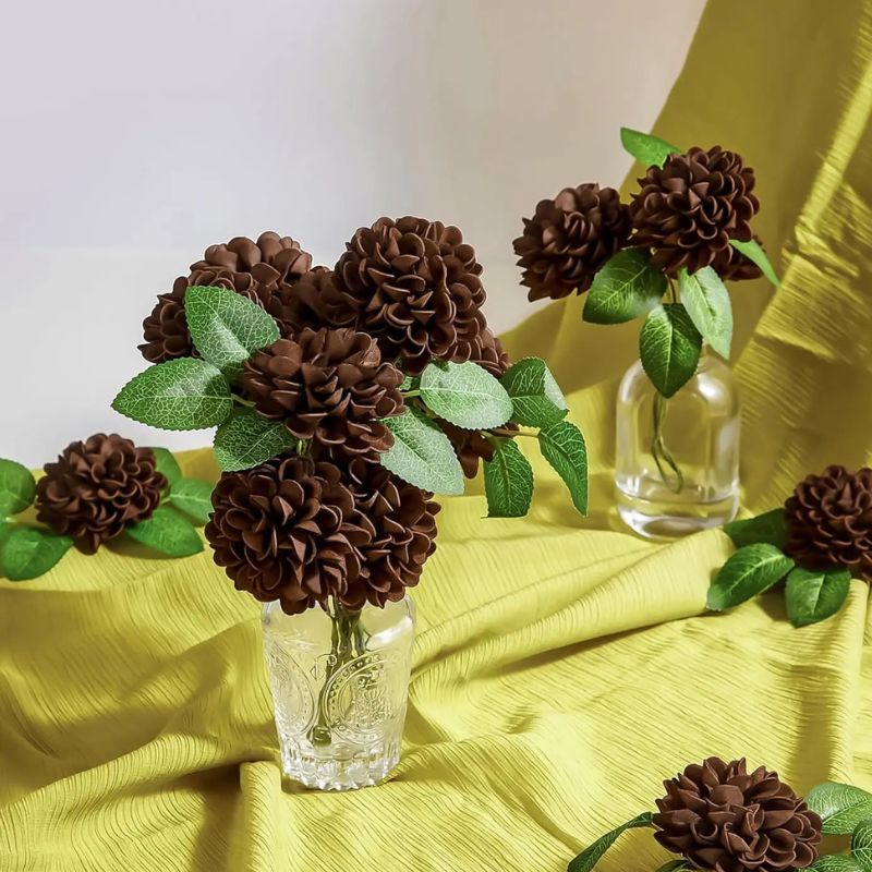 Fleur Artificielle Marron Dahlia