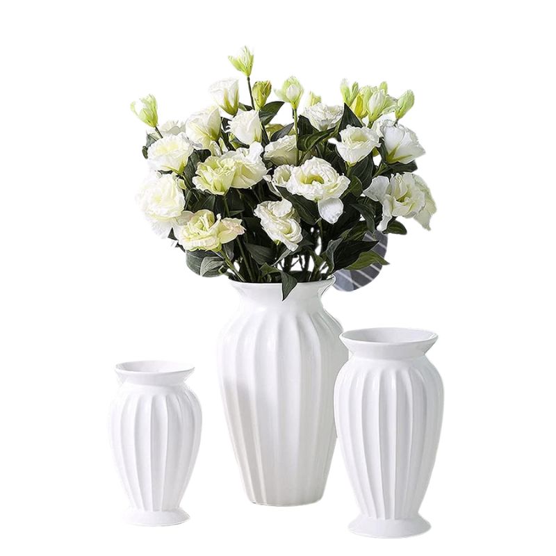 Vase XXL Céramique Blanche pour Fleurs Sèches