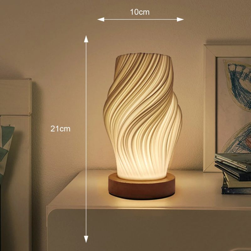 Éclairage de Table Lampe LED Plissée 3D au Design Moderne