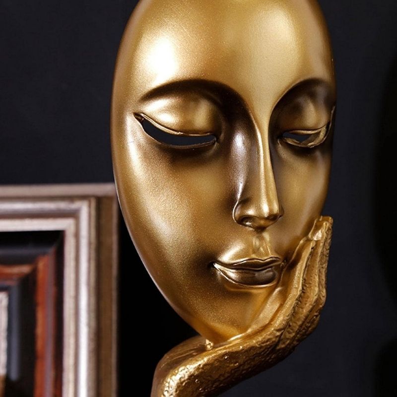 Sculpture Visage Artistique Avec Expression Abstraite