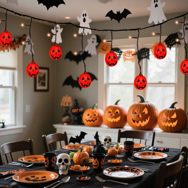 Rideaux Lumineux Citrouilles Halloween