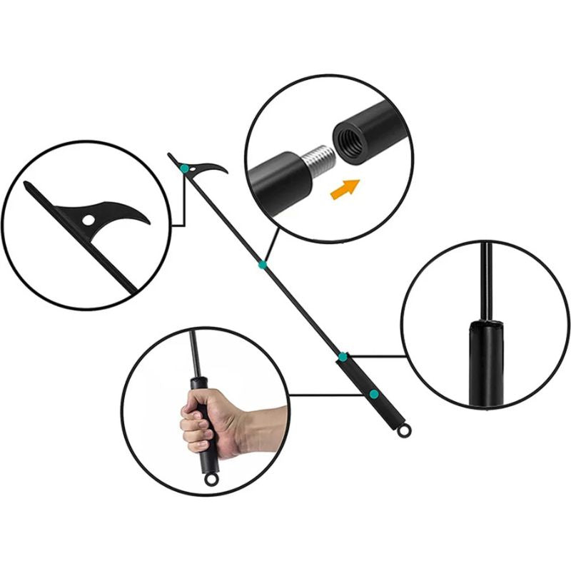 Pince À Feu En Fer Noir Long avec Manche Sécurisé