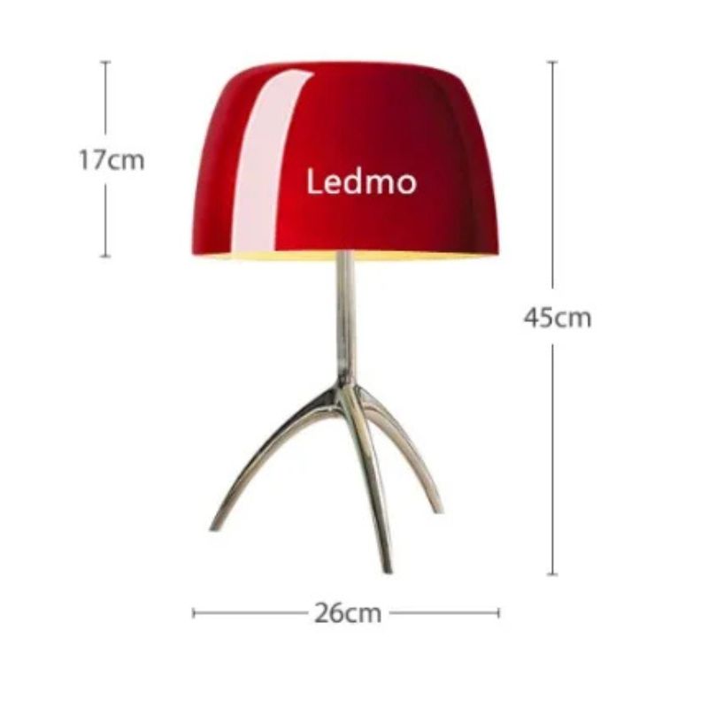 Lampe À Poser Champignon Rouge En Métal Style Contemporain