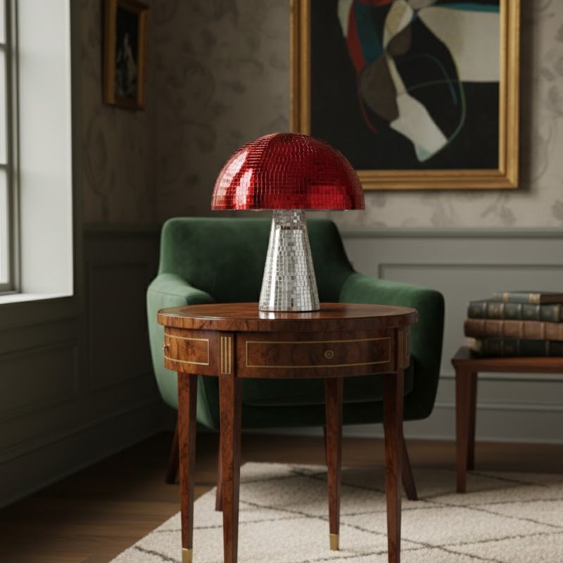 Lampe Champignon Style Discothèque Effet Miroir