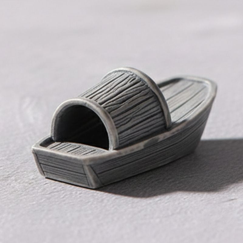 Sculpture Pierre en Bateau Miniature