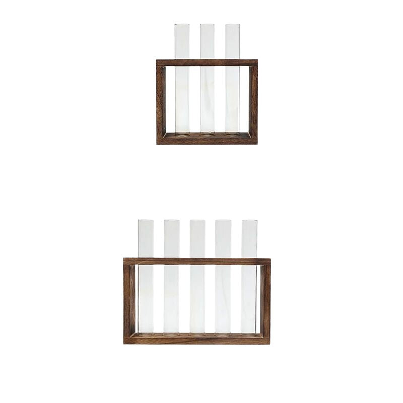 Vase avec Cadre en Bois pour Plantes Hydroponiques