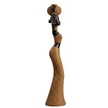Sculpture Femme Africaine En Style Tribal Avec Panier Tressé