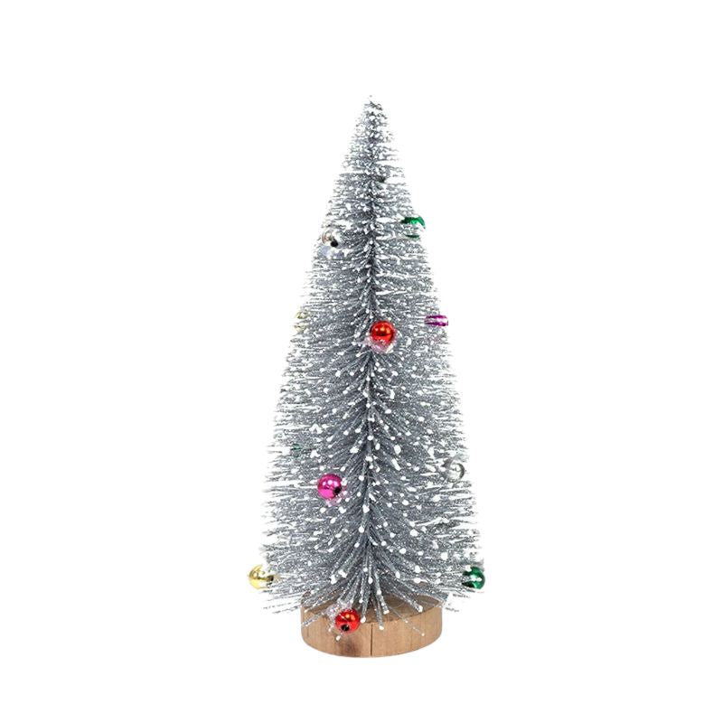 Sapin De Noël Miniature Avec Boules Colorées