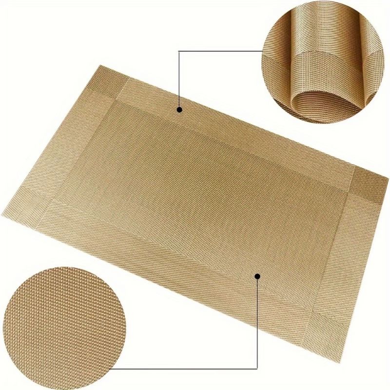 Set De Table Vinyle Doré Brillant Résistant À La Chaleur