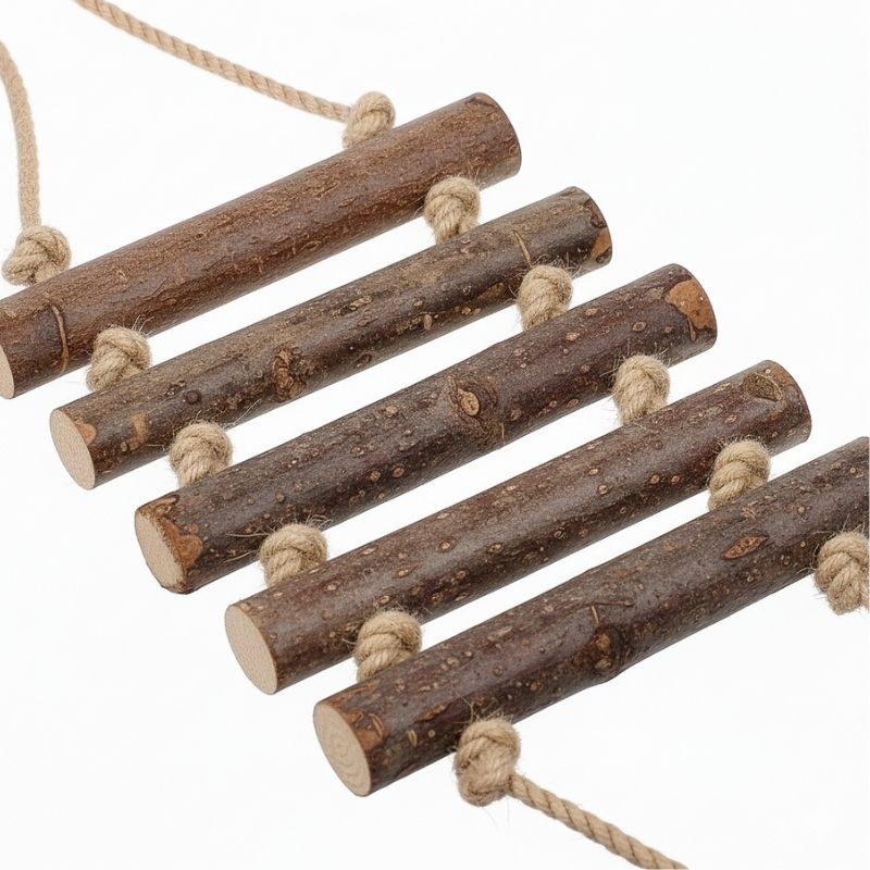 Décoration Terrarium Avec Cabane Coco Et Échelle En Bois