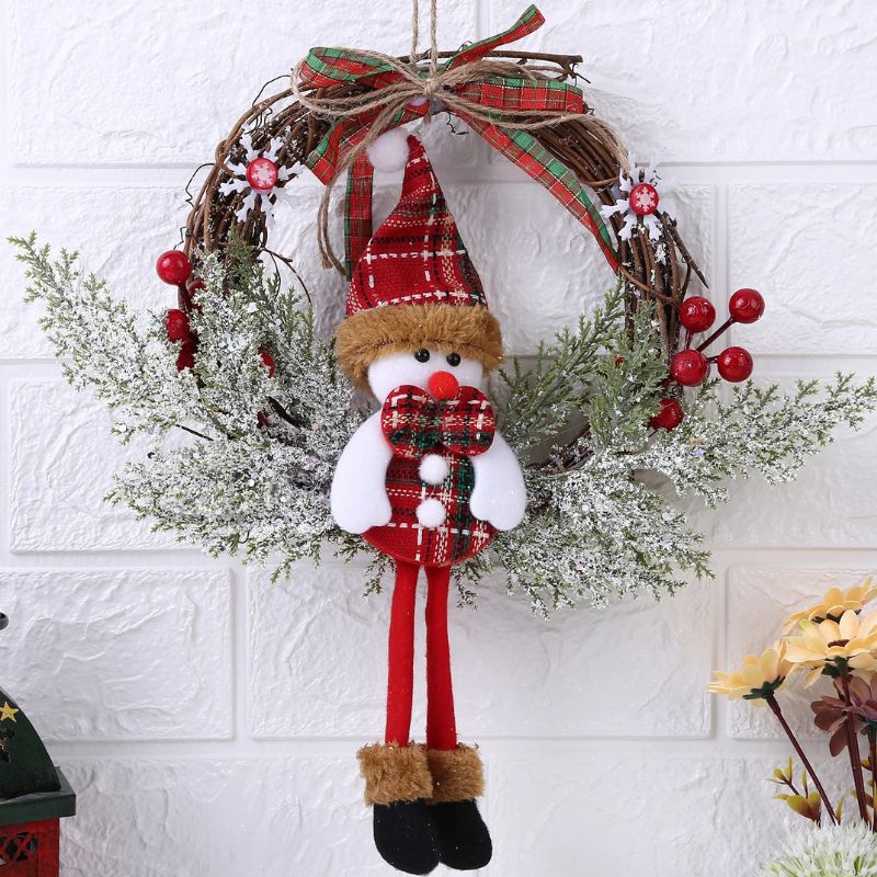 Décorations de Noël Couronne Bonhomme de Neige