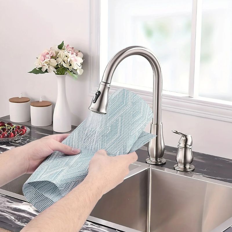 Set De Table Vinyle Bleu Clair Lavable Et Résistant À La Chaleur