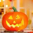 Citrouilles Halloween Déco Orange Brillante avec Sourire Sculpté