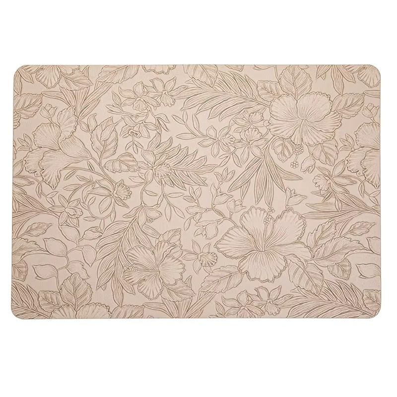 Set De Table Cuir Motif Floral Imperméable Et Antidérapant