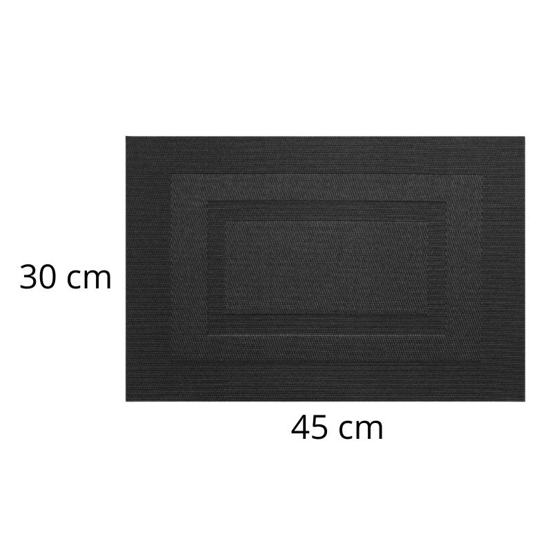 Set De Table Vinyle Noir Antidérapant Et Résistant À La Chaleur 6 Pièces