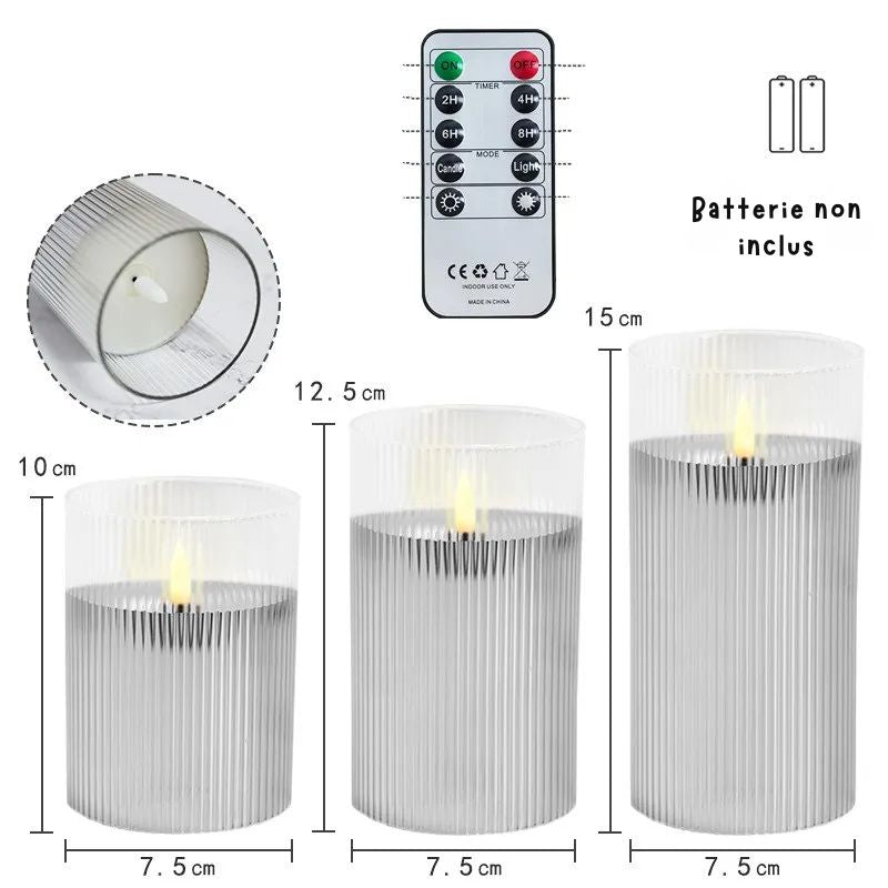 Éclairages De Table Élégants Avec Verre Strié