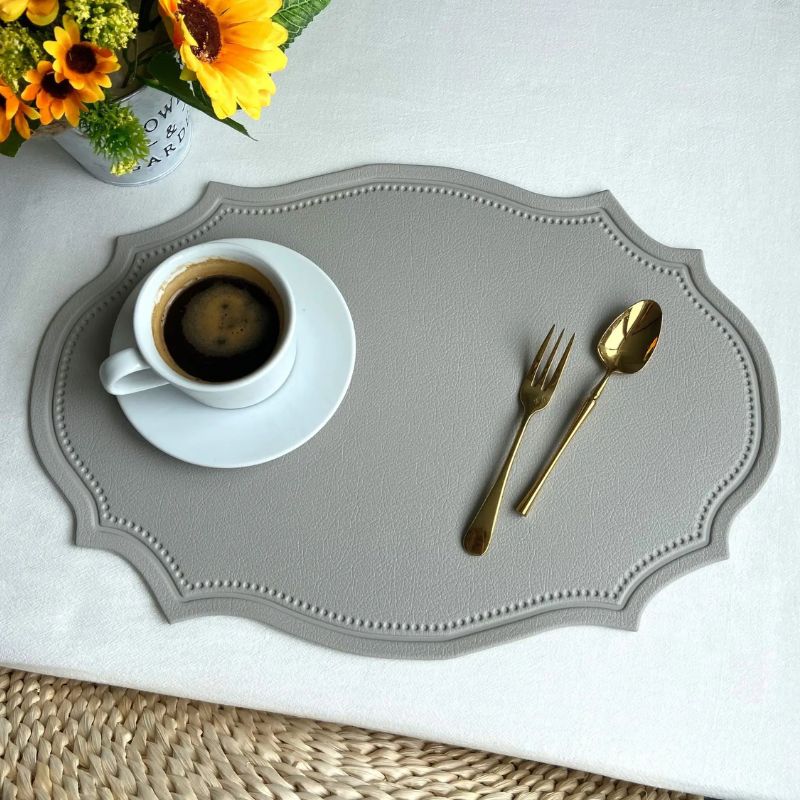 Set De Table Cuir Élégant Design Unique Antidérapant Et Facile À Nettoyer