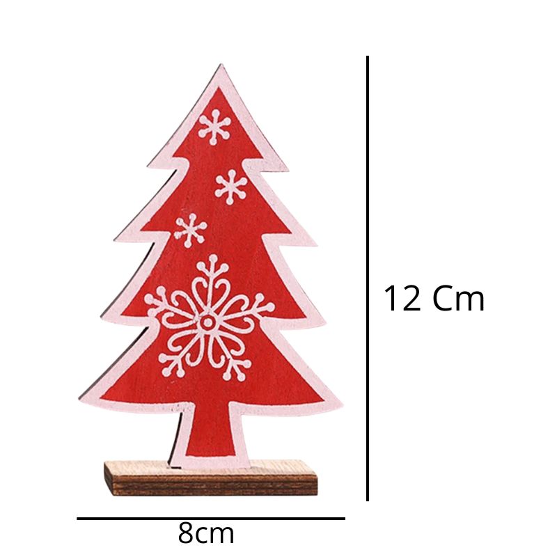 Mini Sapin de Noël en bois avec Motif Flocon de Neige