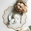 Set De Table Cuir Design Fleur Bord Ondulé