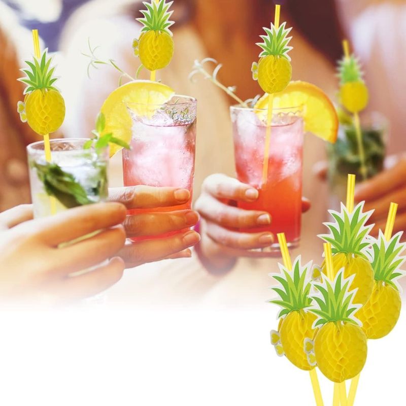 Décorations Été Pailles Ananas 25 Pièces