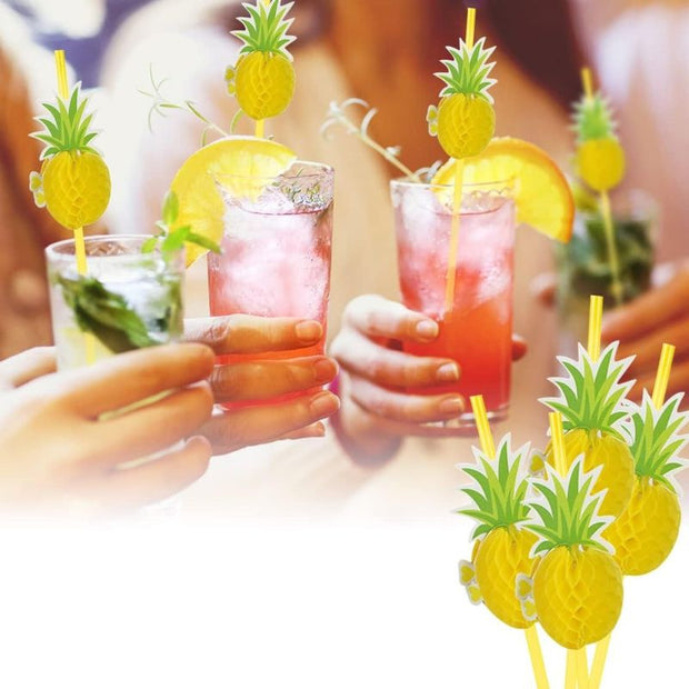 Décorations Été Pailles Ananas 25 Pièces