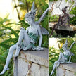Sculpture Jardin Fée Assise En Ornement Décoratif