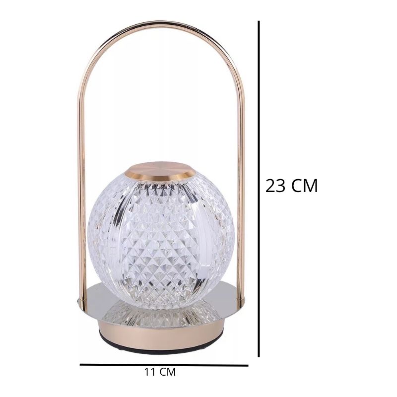 Éclairages De Table En Cristal Doré Avec Poignée Élégante