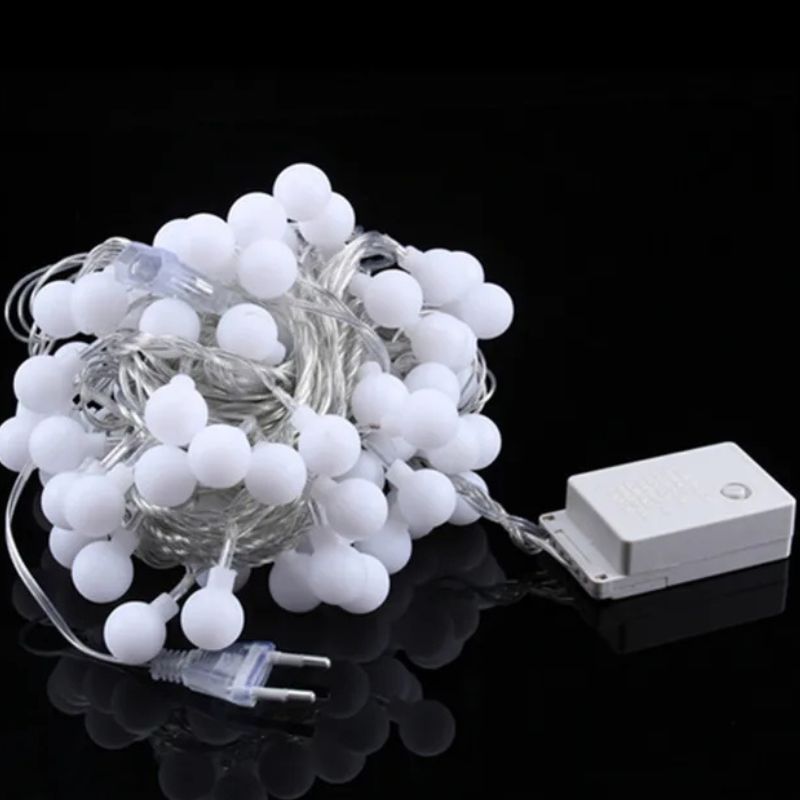 Guirlande LED Boules Blanches Ambiance Féérique