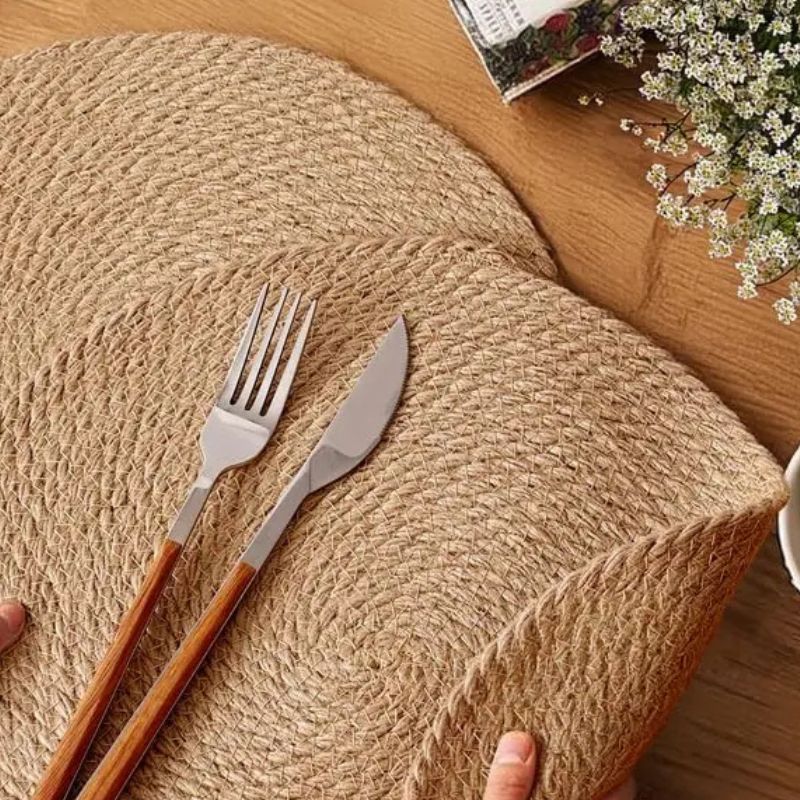 Set De Table Rotin Fait Main Texture Naturelle Et Durable 4 Pièces