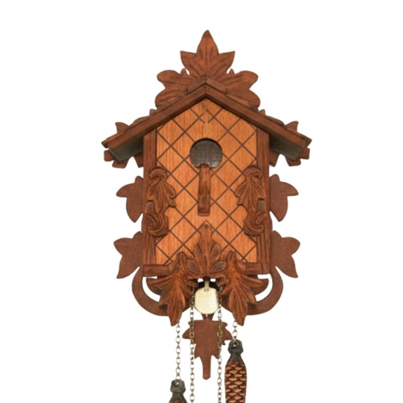Horloge Coucou Murale Artisanale Avec Décor Feuillage