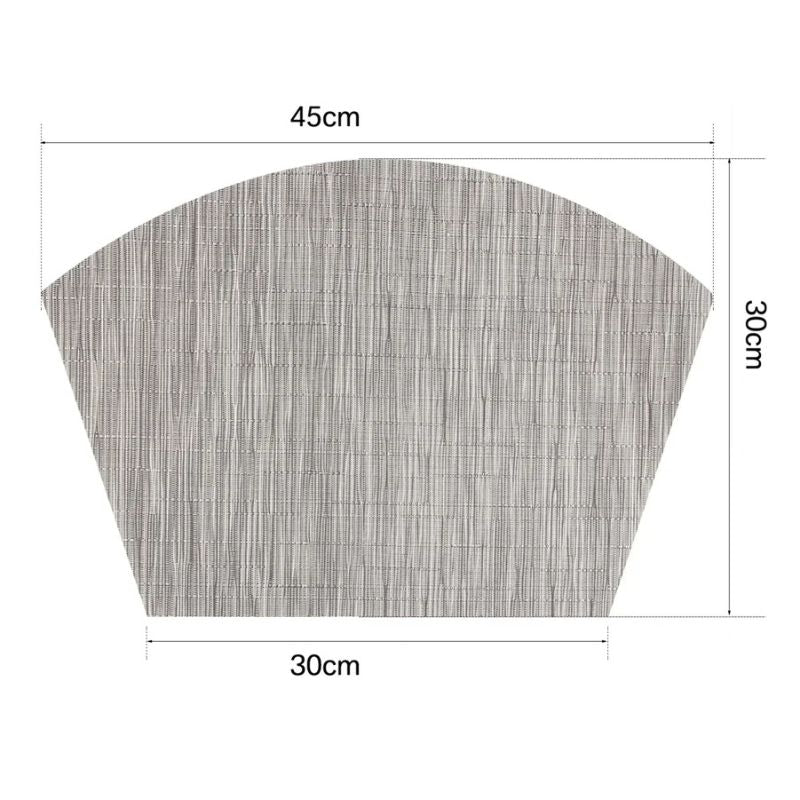 Set De Table Vinyle Gris Antidérapant Et Résistant 4 Pièces