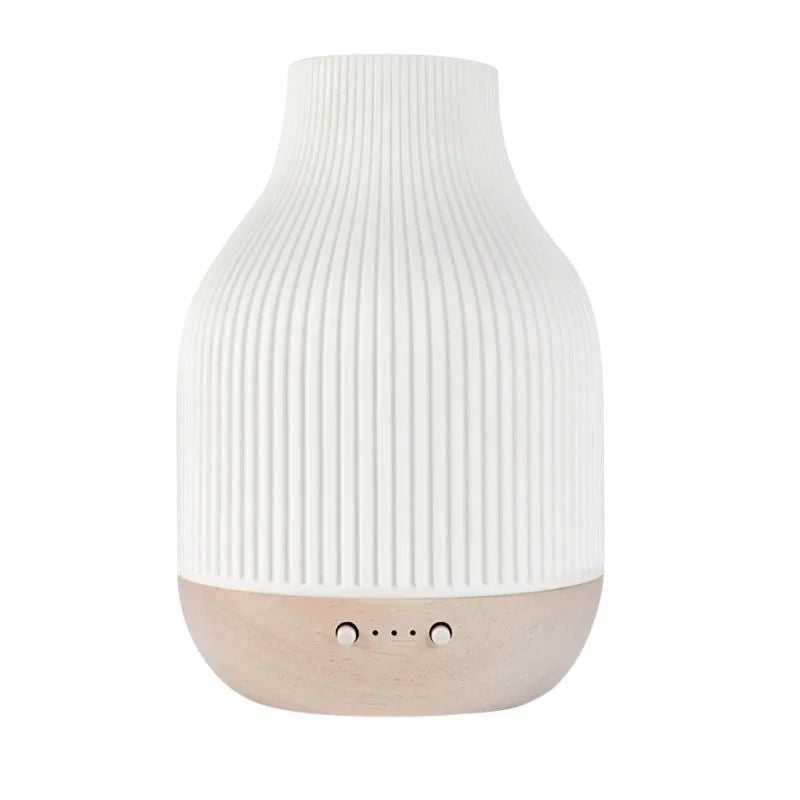 Diffuseur D’Huiles Essentielles Design En Céramique Avec Base En Bois