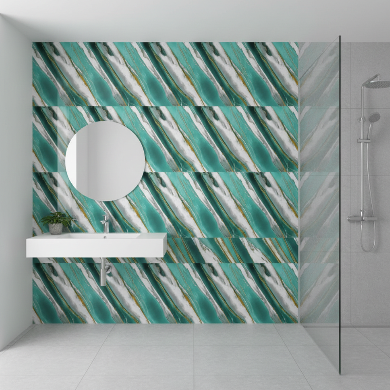 Panneau Mural Salle De Bain Décoratif Avec Style Marbré Raffiné